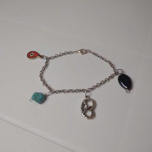 Weird Pretzel And Meat Charm Bracelet